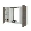 Specchiera a mobiletto Way Rovere scuro con 2 ante a chiusura rallentata