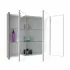 Specchio contenitore Way Rovere scuro 3 ante a chiusura rallentata e mensole in vetro