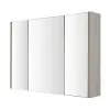 Specchio contenitore in Nobilitato Rovere chiaro Tre ante a chiusura rallentata con Ripiani interni in vetro Way