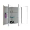 Specchio contenitore Way Rovere chiaro 3 ante a chiusura rallentata e mensole in vetro