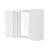 Specchiera Contenitore per il Bagno Bianco lucido con Due ante e Due mensole in vetro