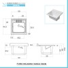 Vasca lavatoio 60x45 cm in resina bianca con pre fori per rubinetto