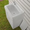 Vasca lavatoio 60x45 cm in resina bianca con pre fori per rubinetto