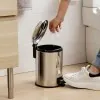 Pattumiera bagno con pedale inox cromo con secchio interno estraibile