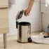 Pattumiera bagno con pedale inox cromo con secchio interno estraibile