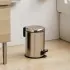 Pattumiera bagno con pedale inox cromo con secchio interno estraibile