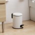 Pattumiera bagno in acciaio inox bianca capacità 3L e secchio interno estraibile