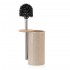 Portascopino bagno in resina beige con particolari in bamboo Sahara