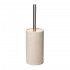 Portascopino bagno in resina beige con particolari in bamboo Sahara