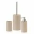 Accessori bagno moderni in resina beige dispenser + portaspazzolino + portascopino Sahara