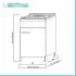 Mobile lavatoio in ceramica grigio 45x50 cm kit scarico incluso