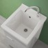 Mobile lavatoio in ceramica grigio 45x50 cm kit scarico incluso