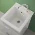 Mobile lavatoio in ceramica grigio 45x50 cm kit scarico incluso