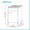 Mobile lavatoio bianco 45x50 con vasca in ceramica e strofinatoio