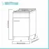 Mobile lavatoio bianco 45x50 con vasca in ceramica e strofinatoio