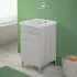 Mobile lavatoio grigio in ceramica 45x50 cm con strofinatoio integrato e kit scarico