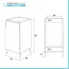 Mobile lavatoio 45x50 in ceramica con strofinatoio finitura olmo