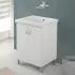 Mobile lavatoio 60x50 cm bianco in ceramica con strofinatoio integrato