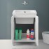 Mobile lavatoio 60x50 cm bianco in ceramica con strofinatoio integrato