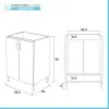 Mobile lavatoio 60x50 cm bianco in ceramica con strofinatoio integrato