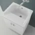 Mobile lavatoio 60x50 cm bianco in ceramica con strofinatoio integrato