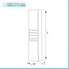 Colonna da bagno sospesa 30x150 cm Amalfi verde salvia con ripiani