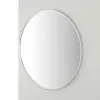 Specchio bagno 80 cm con cornice argento e installazione a parete