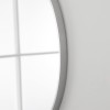 Specchio bagno 80 cm con cornice argento e installazione a parete
