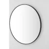 Specchio bagno 80 cm con cornice nero opaco e installazione a parete