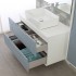 Mobile bagno sospeso 90 Azzurro polvere con lavabo in ceramica Furore