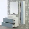 Mobile bagno sospeso 90 Azzurro polvere con lavabo in ceramica Furore