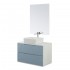 Mobile bagno sospeso 90 Azzurro polvere con lavabo in ceramica Furore