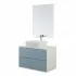 Mobile bagno sospeso 90 Azzurro polvere con lavabo in ceramica Furore