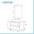 Mobile bagno 90 cm sospeso verde salvia con lavabo in ceramica Furore