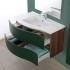 Mobile bagno sospeso curvo 90 cm Minori verde bottiglia con pensile