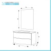Mobile bagno sospeso curvo 90 cm Minori verde bottiglia con pensile