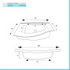 Mobile bagno sospeso curvo 90 cm Minori verde bottiglia con pensile