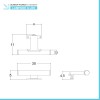 Lampada LED per specchio bagno 30 cm cromo con doppia installazione
