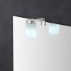 Lampada LED per specchio a filo in acciaio e vetro con luce naturale