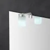 Lampada LED per specchio a filo in acciaio e vetro con luce naturale