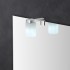 Lampada LED per specchio a filo in acciaio e vetro con luce naturale