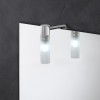 Applique LED naturale in acciaio e vetro per specchio a filo