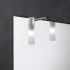Applique LED naturale in acciaio e vetro per specchio a filo