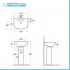 Lavabo con colonna 55 cm in ceramica bianco lucido salvaspazio monoforo