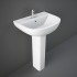 Lavabo con colonna 55 cm in ceramica bianco lucido salvaspazio monoforo