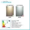 Specchio LED 50x60 reversibile con luce naturale in ABS 