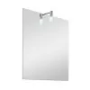 Specchio bagno 50x60 cm reversibile con luce LED in vetro satinato 
