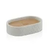 Porta saponetta bagno dappoggio grigio Gedy serie Afrodite in cemento e bamboo 