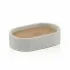 Porta saponetta bagno dappoggio grigio Gedy serie Afrodite in cemento e bamboo 