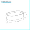 Porta saponetta bagno dappoggio grigio Gedy serie Afrodite in cemento e bamboo 